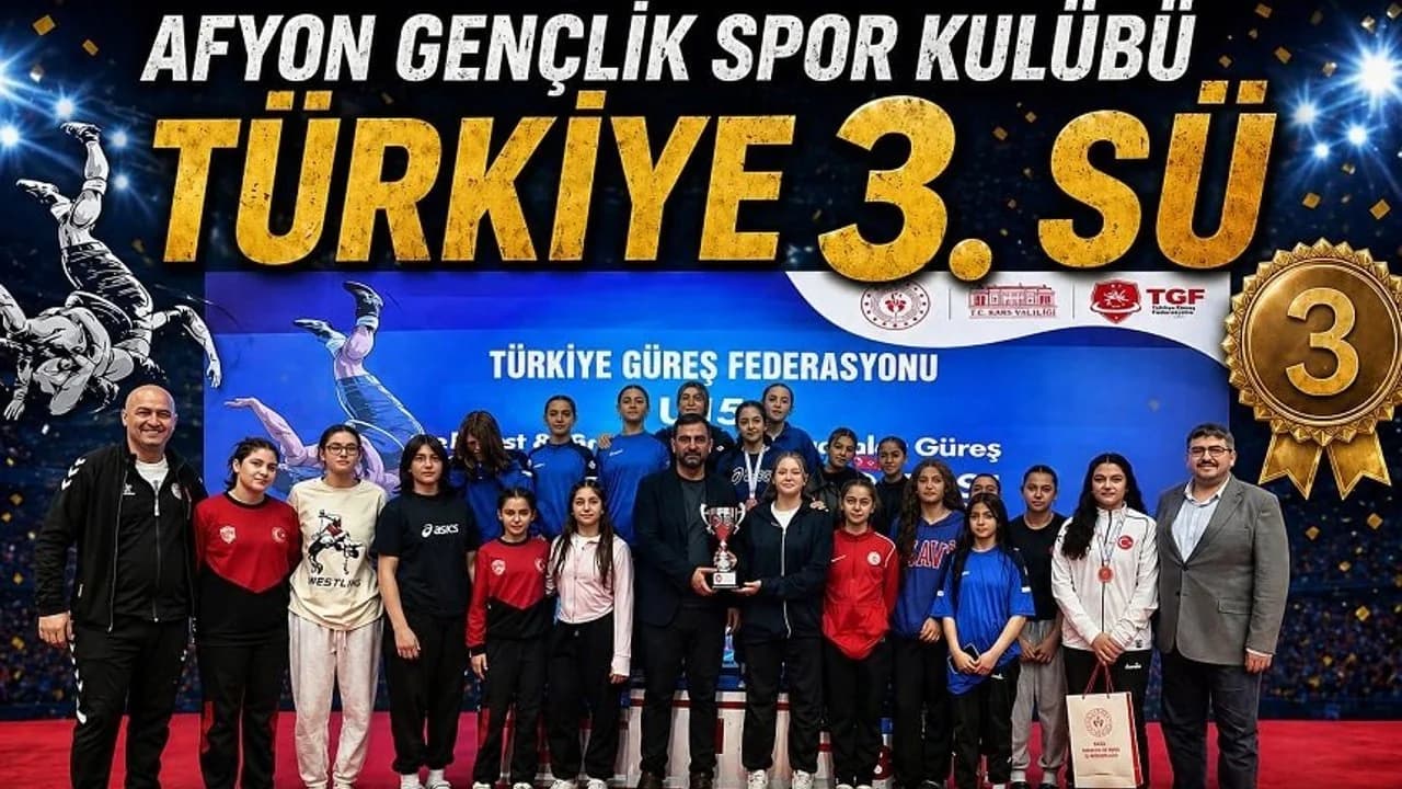 Kars'taki U15 Şampiyonası'nda Afyonkarahisarlı Kadın Güreşçiler Türkiye Üçüncüsü Oldu
