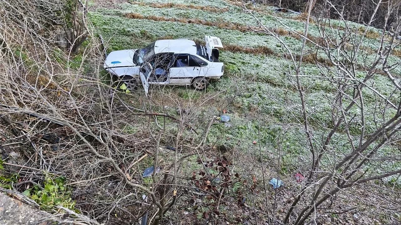 Söğüt'te Kaygan Zemin Kazası: Şarampole Yuvarlanan Araçta 3 Yaralı